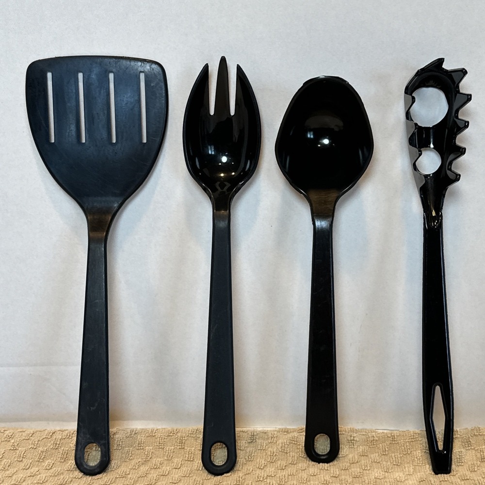 Vtg Tailor Made Plastic Nylon Kitchen Utensils Lot Of 4 Wide Spatula Spoon Prop